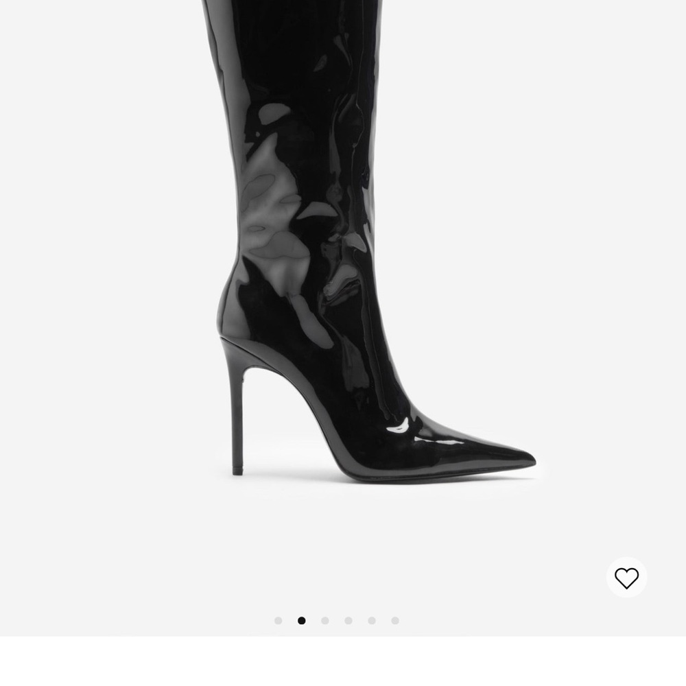 BNIB Sexy Black Patent Leather Stiletto Boots - Size 9.5 (EU size 40) - Picture 5 of 16